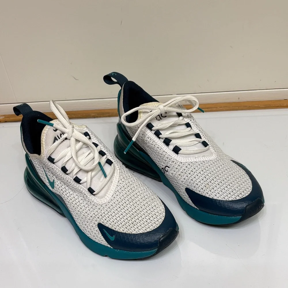 Nike White and Teal Air Max 270 Sneakers - Picture 1 of 10